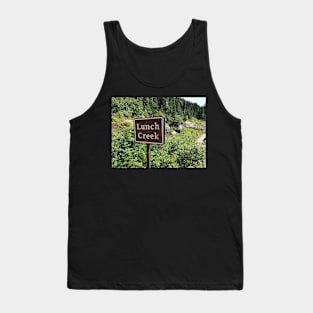 Lunch Creek Sign at Glacier National Park Tank Top